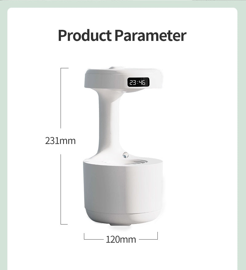 Compact 800ml antigravity humidifier perfect for small office or study.